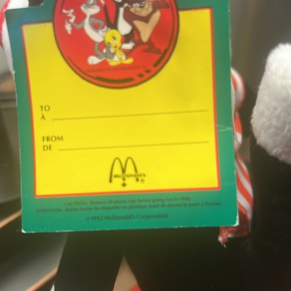 Vintage 1992 McDonalds Christmas Looney Tunes Plush Toy Sylvester - Picture 9 of 10